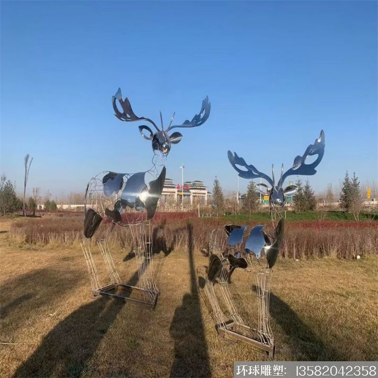 不锈钢艺术造型鹿雕塑 镜面工艺7