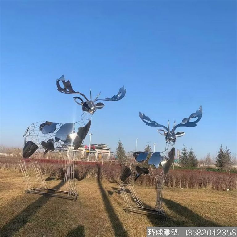 不锈钢艺术造型鹿雕塑 镜面工艺8
